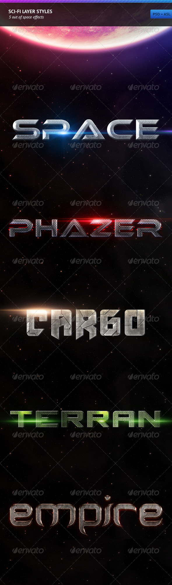 Sci-Fi Layer Styles Vol. 1 - Text Effects Styles