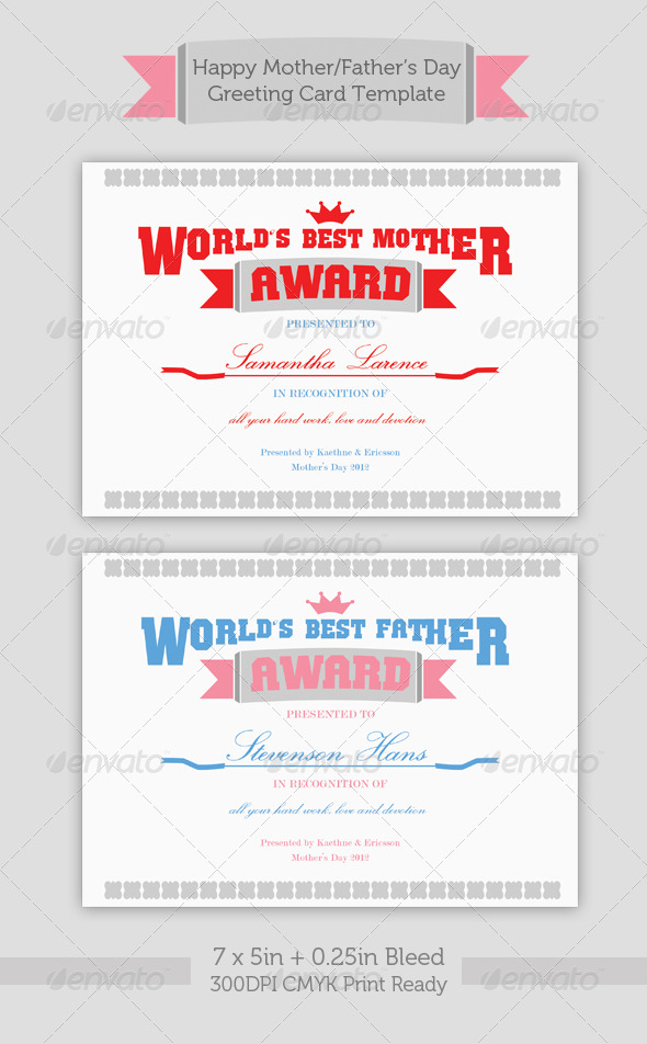 Mother/Father's Day Greeting Card - Holiday Greeting Cards