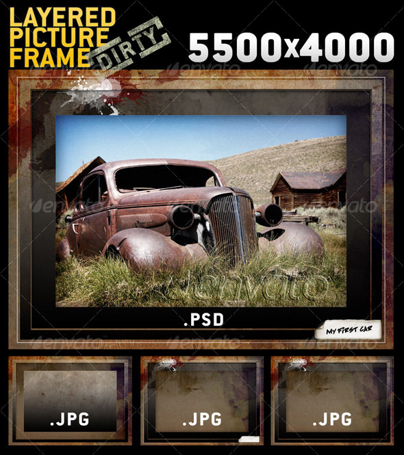 BIG Layered Dirty Picture Frame Template - Miscellaneous Photo Templates