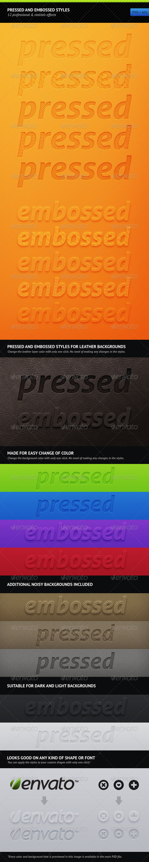 GraphicRiver Pressed And Embossed Styles 179707 GraphicRiver Pressed And Embossed Styles 179707