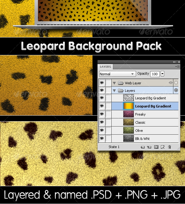 GraphicRiver Leopard Backgrounds Pack PSD & PNG 78920 GraphicRiver Leopard Backgrounds Pack PSD & PNG 78920