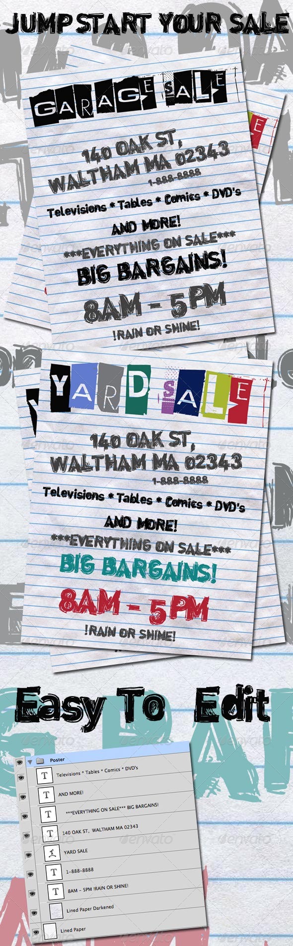 GraphicRiver Yard Sale and Garage Sale Posters 239486 GraphicRiver Yard Sale and Garage Sale Posters 239486