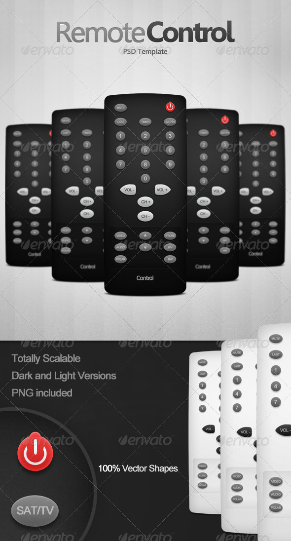 Remote Control PSD Template - Miscellaneous Product Mock-Ups