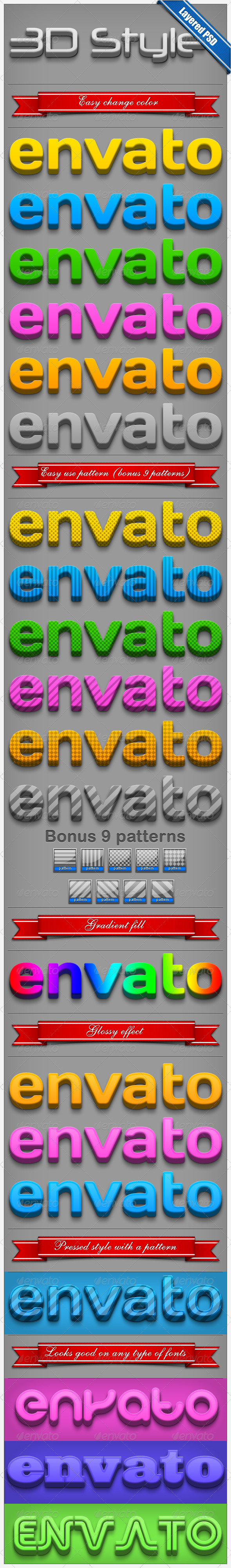 3D Text Style - Text Effects Styles