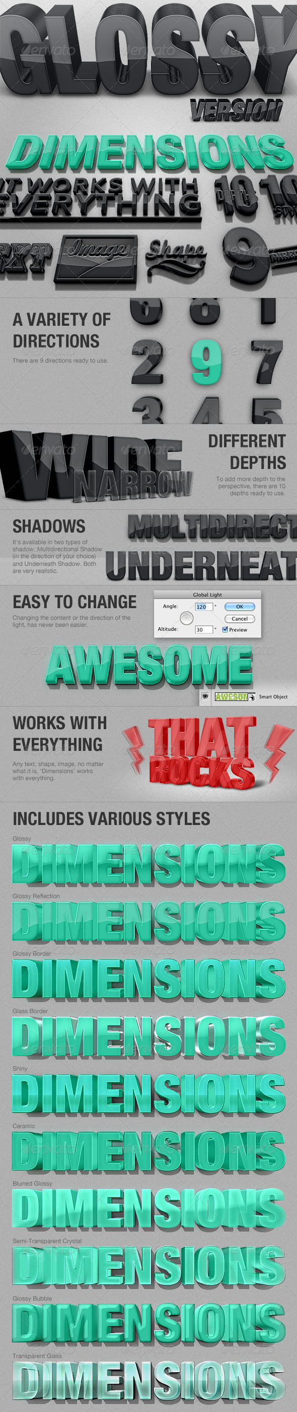 GraphicRiver Dimensions Glossy Version 3D Generator Action 241559 GraphicRiver Dimensions Glossy Version 3D Generator Action 241559