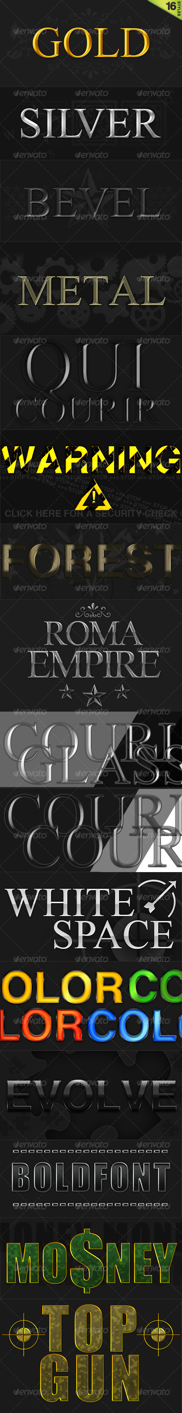 16 Premium Photoshop Styles - Text Effects Styles