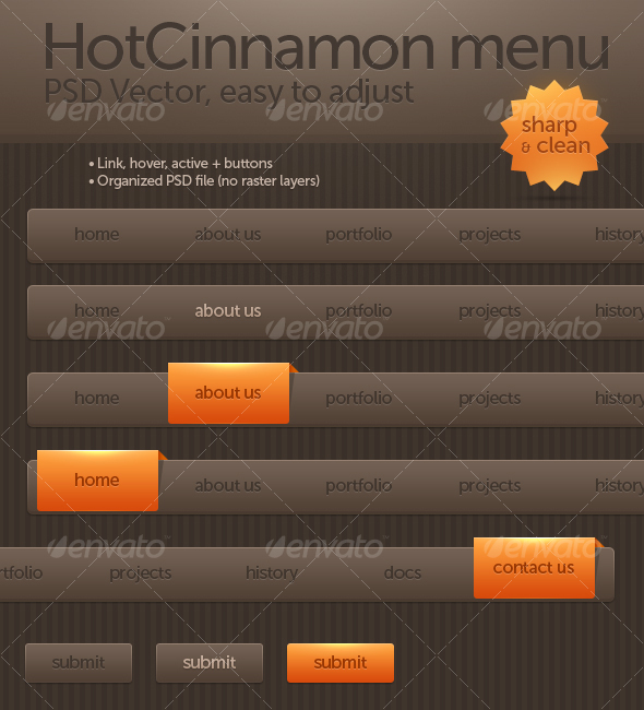 GraphicRiver HotCinnamon menu 83824 GraphicRiver HotCinnamon menu 83824