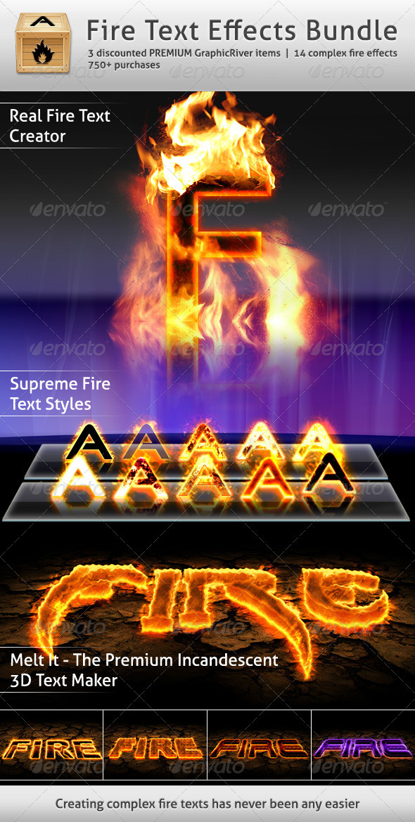 Fire Text Effects Bundle - Text Effects Styles