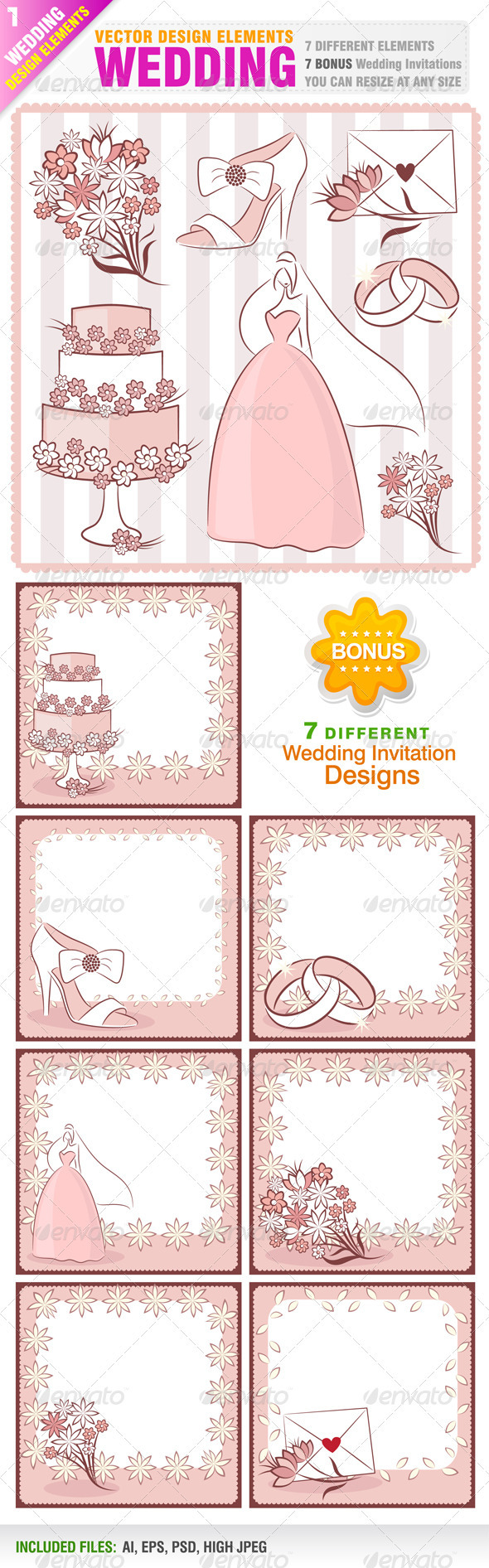 GraphicRiver Wedding Design Elements and Invitations 2257582 GraphicRiver Wedding Design Elements and Invitations 2257582