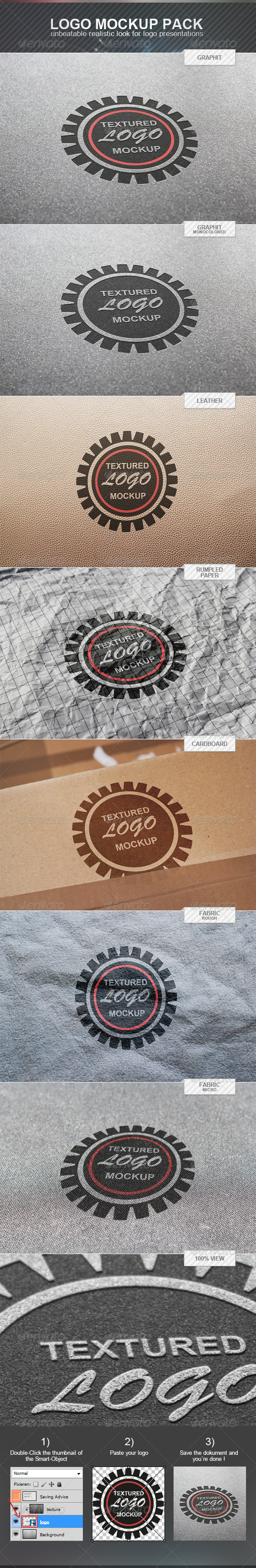 GraphicRiver Textured Logo Mockup Pack 2254752 GraphicRiver Textured Logo Mockup Pack 2254752