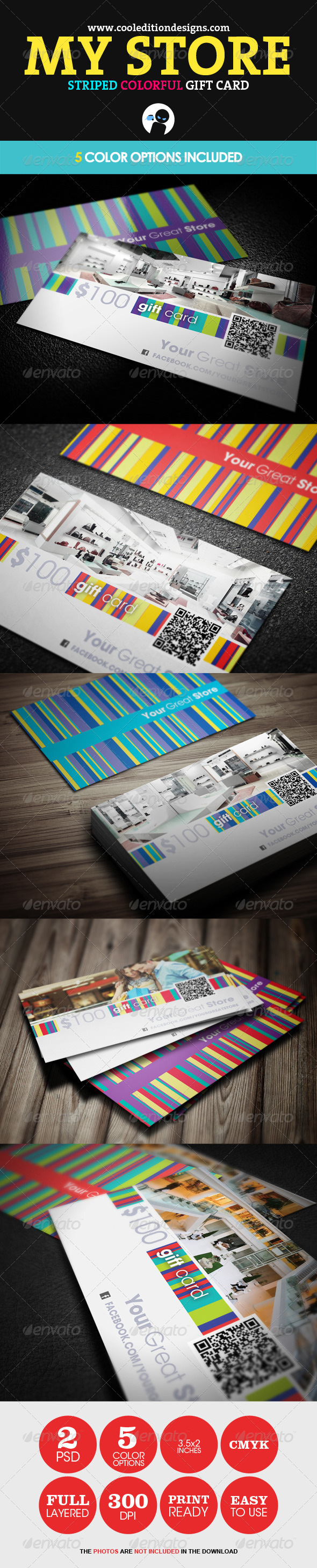 GraphicRiver My Store Striped and Colorful Gift Card 2293384 GraphicRiver My Store Striped and Colorful Gift Card 2293384