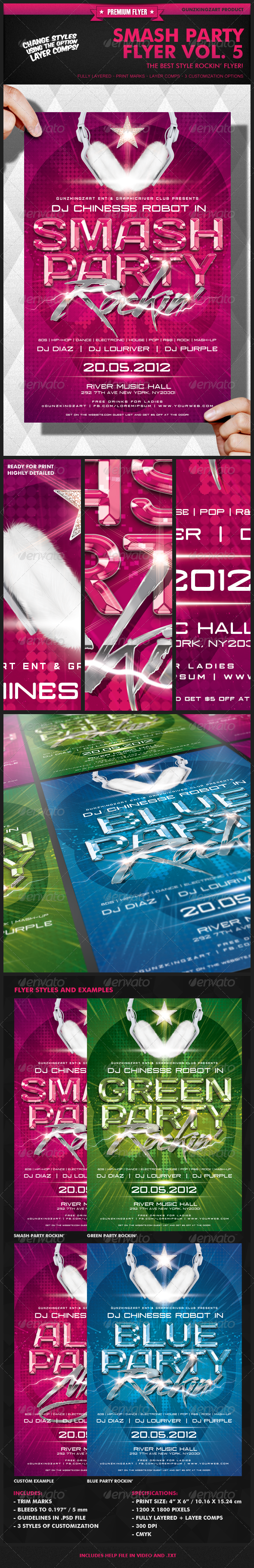 Smash Party Flyer Vol. 5 - Clubs & Parties Events