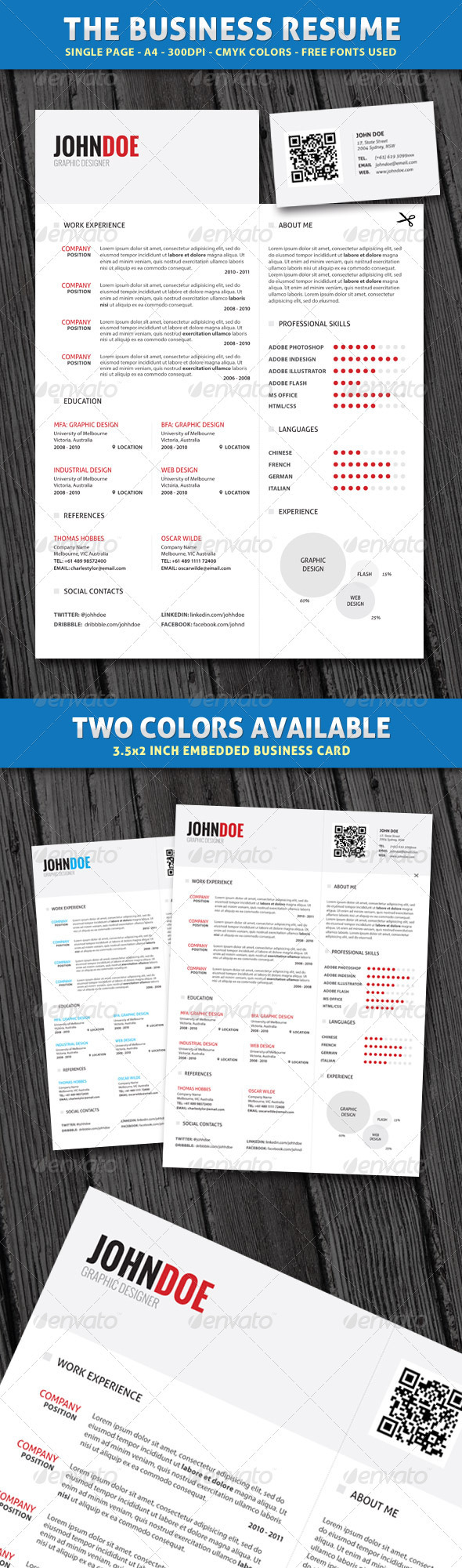 Clean Business Resume - Resumes Stationery