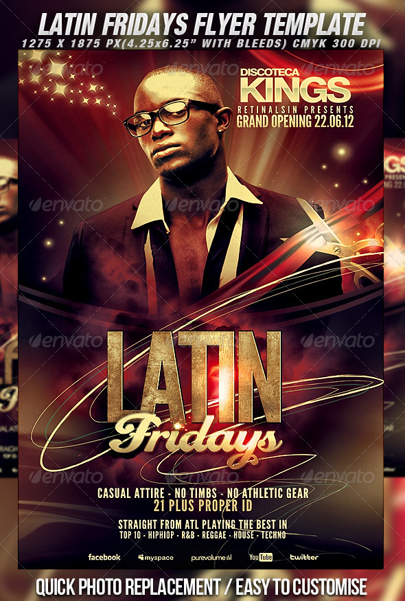 Latin Fridays Flyer Template - Clubs & Parties Events
