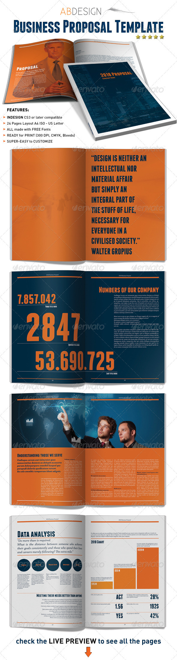 Business Proposal Indesign Template - Proposals & Invoices Stationery