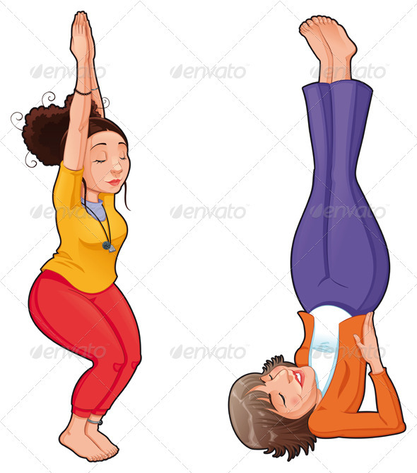 Yoga Positions. - People Characters