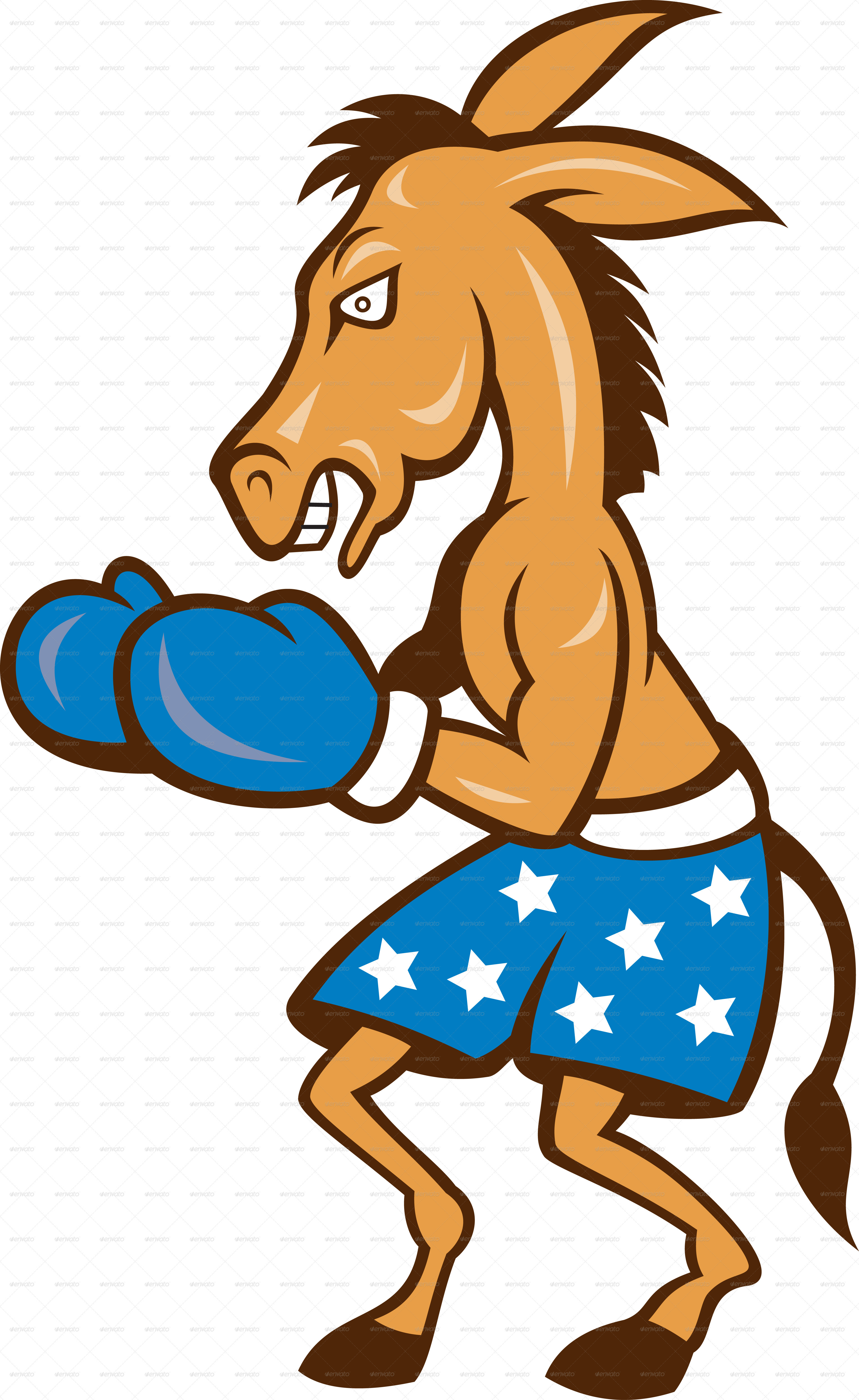 Donkey Jackass Boxing Stance - Animals Characters