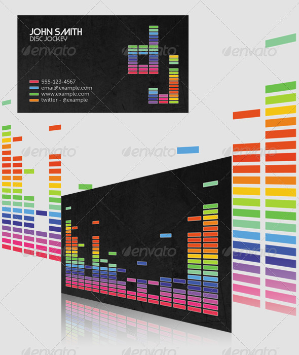 Equaliser Style DJ Business Card - Corporate Business Cards