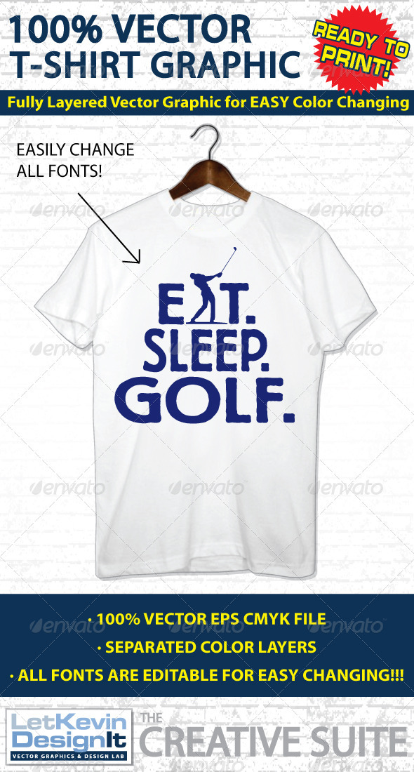 Golf Vector T-shirt Graphic - Template - Sports & Teams T-Shirts