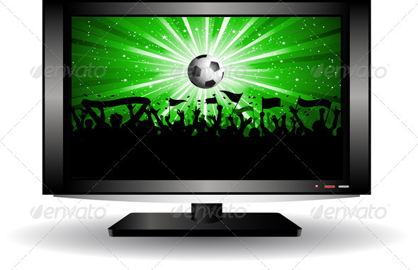 GraphicRiver Football crowd on a TV screen 2329111 GraphicRiver Football crowd on a TV screen 2329111