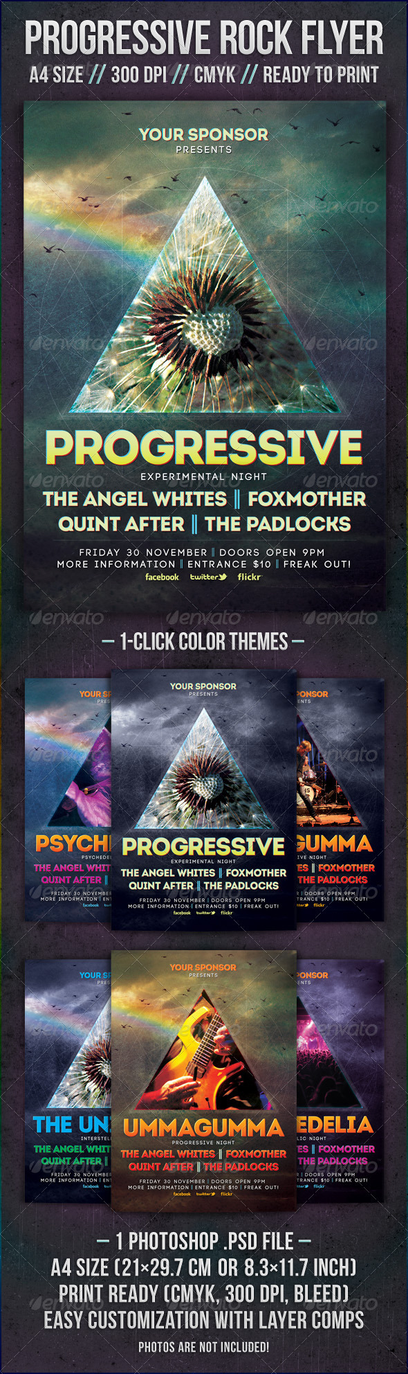 Progressive Rock Flyer - Concerts Events