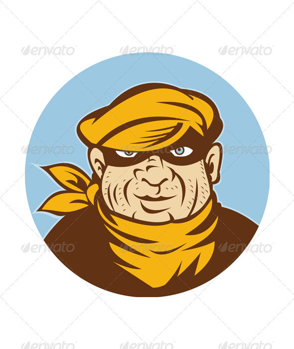Head Shot of a Burglar - People Characters