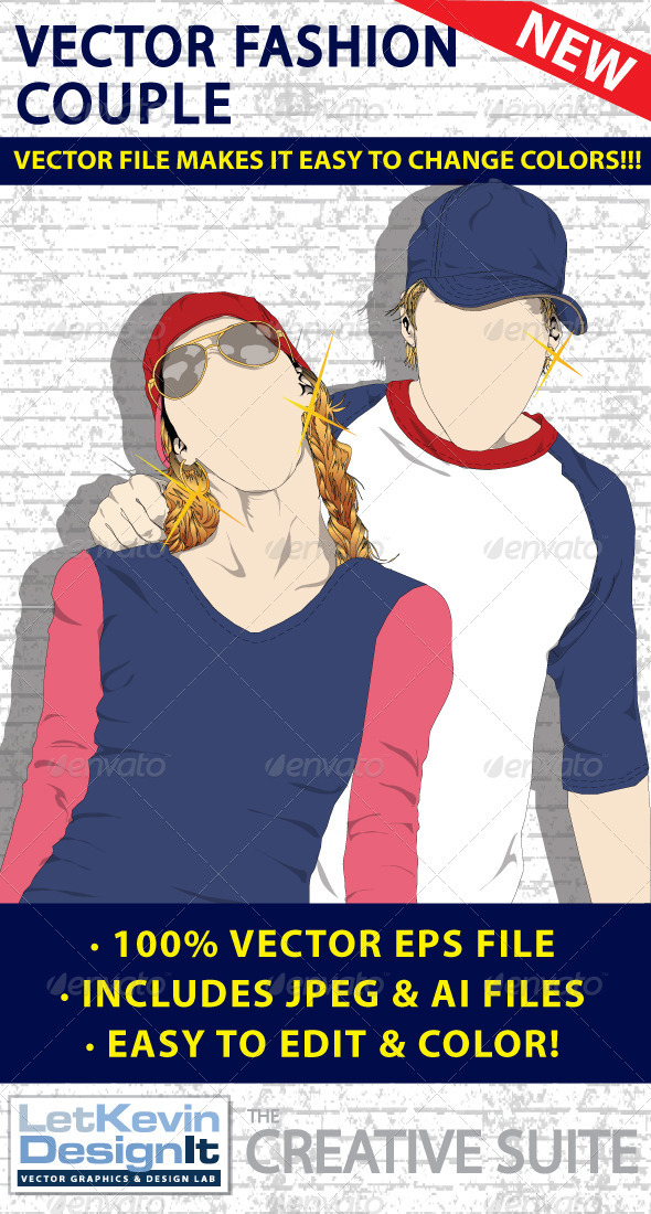 Couple Man and Woman Vector - Fashion - People Characters