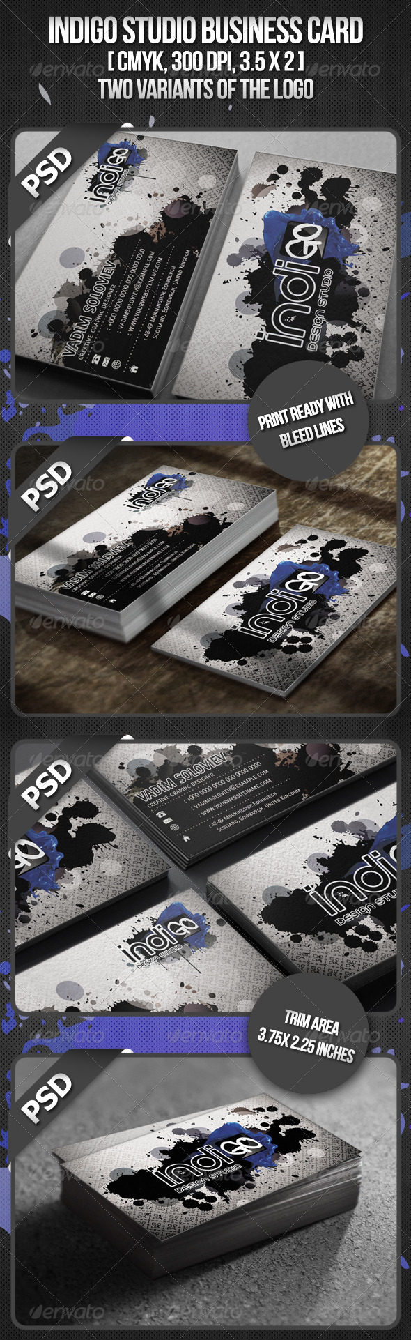 Indigo Studio Business card - Business Cards Print Templates