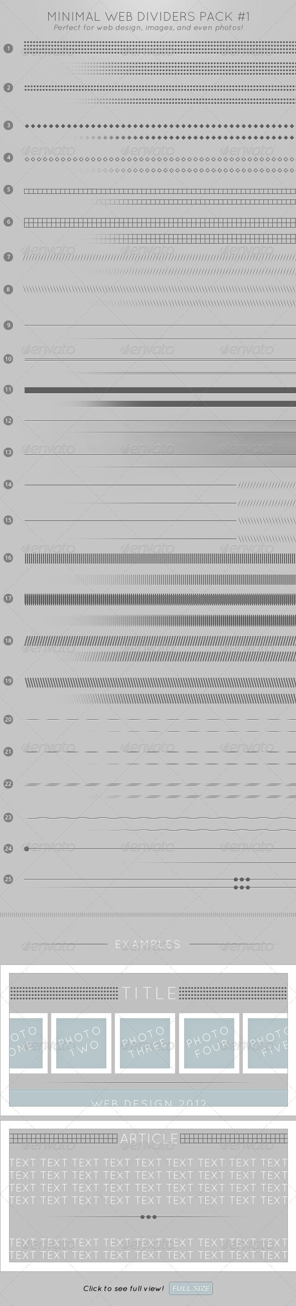 GraphicRiver Minimal Web Dividers Pack #1 2327646 GraphicRiver Minimal Web Dividers Pack #1 2327646