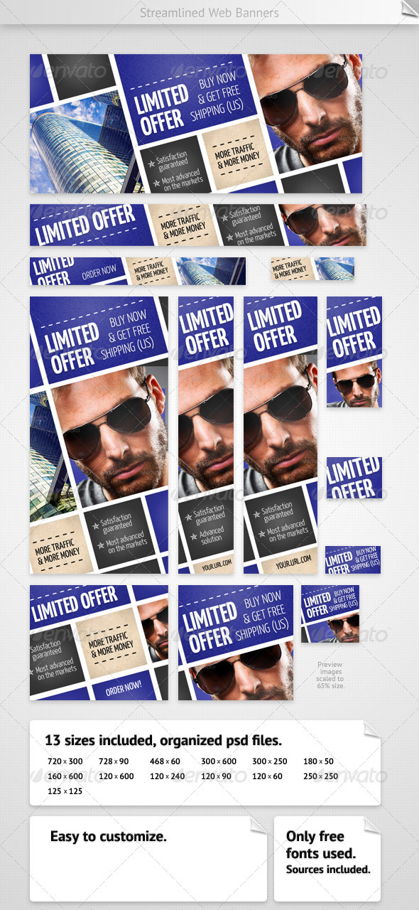 Streamlined Web Banners - Banners & Ads Web Elements