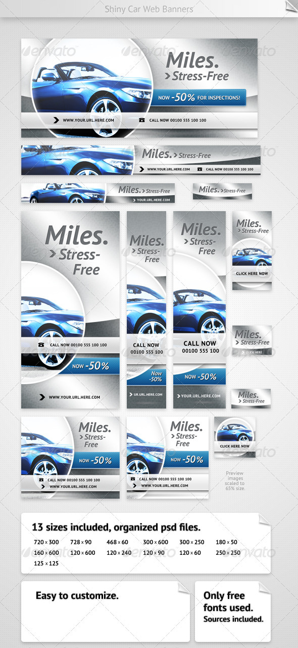 banner illustrator template ad Banners  & Web Shiny Elements Web Ads  Banners Car