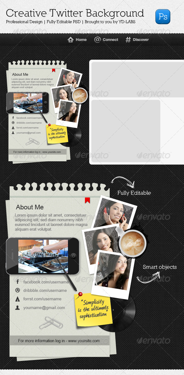 Creative Twitter Background - Twitter Social Media
