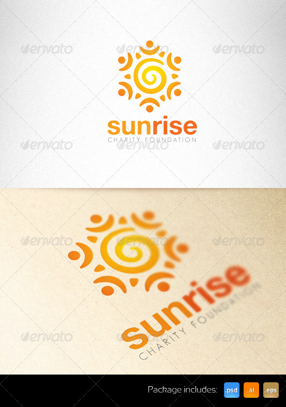 Sunrise Charity Foundation Creative Logo - Symbols Logo Templates