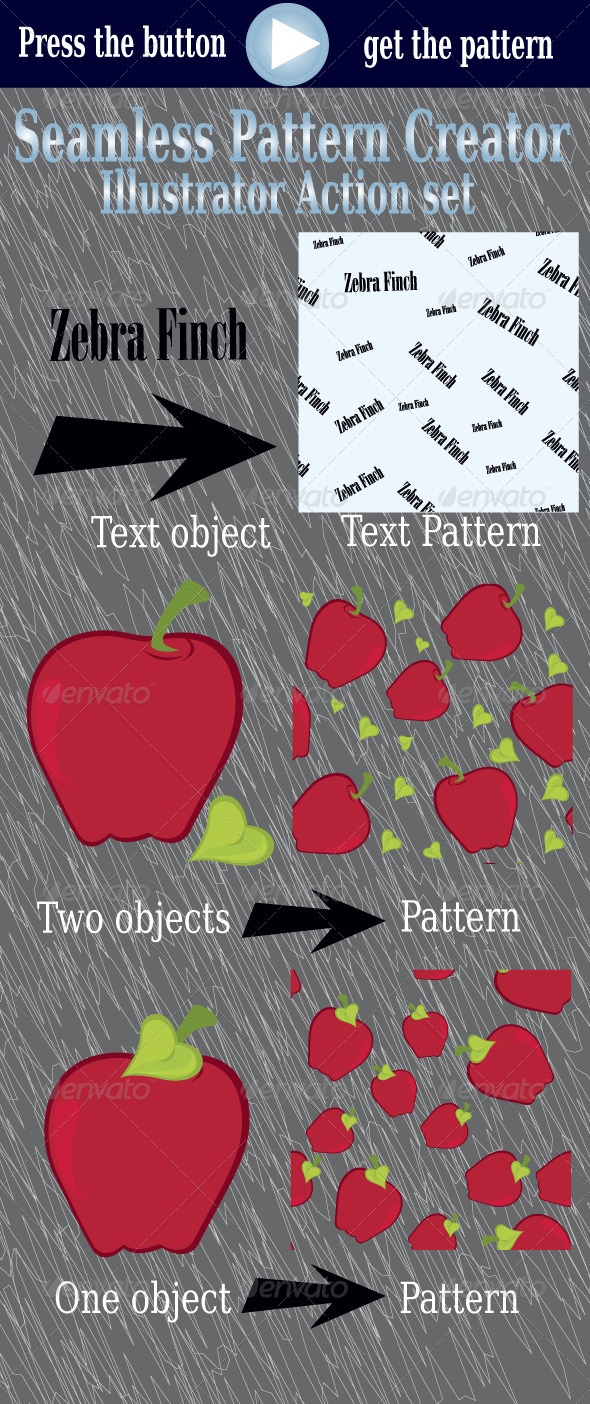 Seamless Pattern Creator -Illustrator Action Set - Actions Illustrator