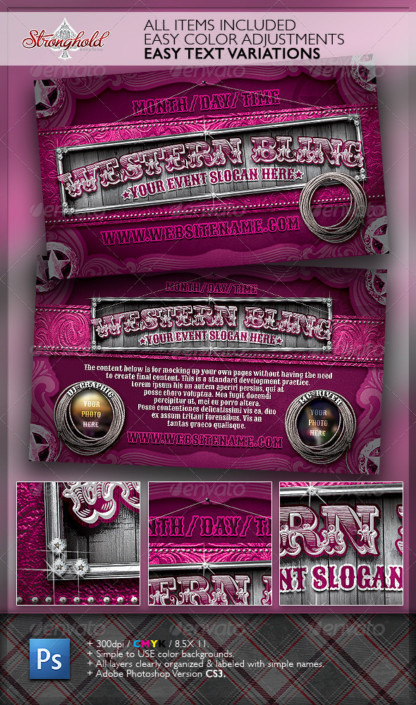 Western Bling Flyer Template - Events Flyers