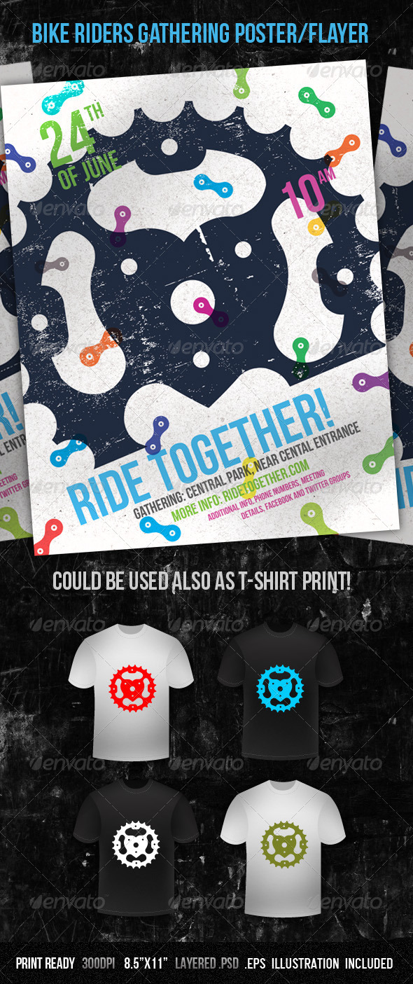 Bike Riders Gathering Poster/Flayer - Sports Events