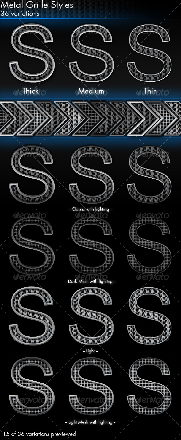 GraphicRiver Metal Grille Styles 87258 GraphicRiver Metal Grille Styles 87258
