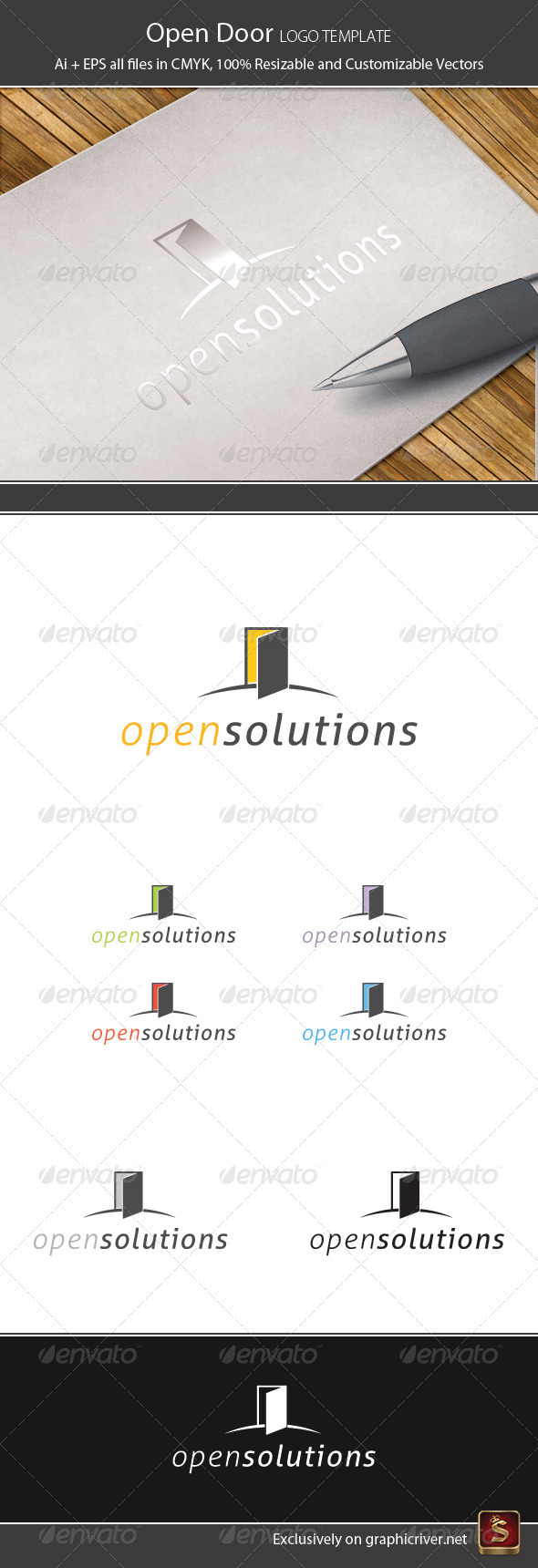 Open Door Logo Template - Vector Abstract