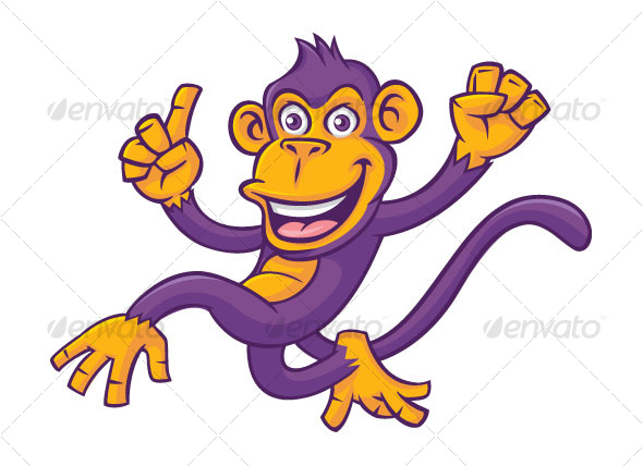Cartoon Purple Monkey