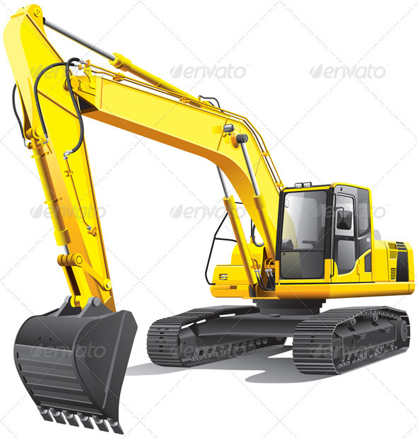 Large Excavator - Objects Vectors