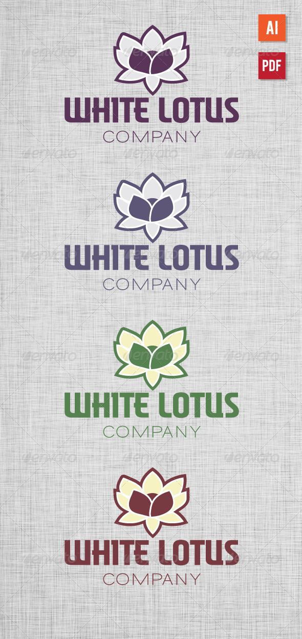White Lotus Logo - Nature Logo Templates