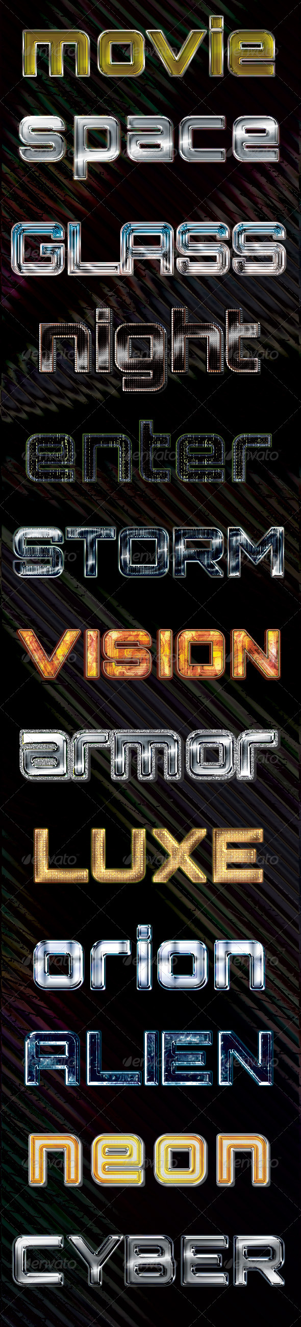 CyberMix - Photoshop Graphic Styles - Text Effects Styles