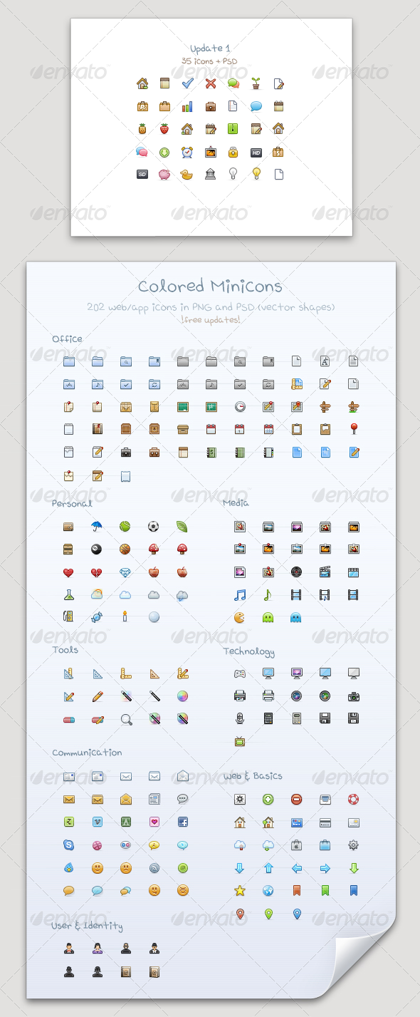 Colored Minicons - Professional Pixels for Web/App - Web Icons