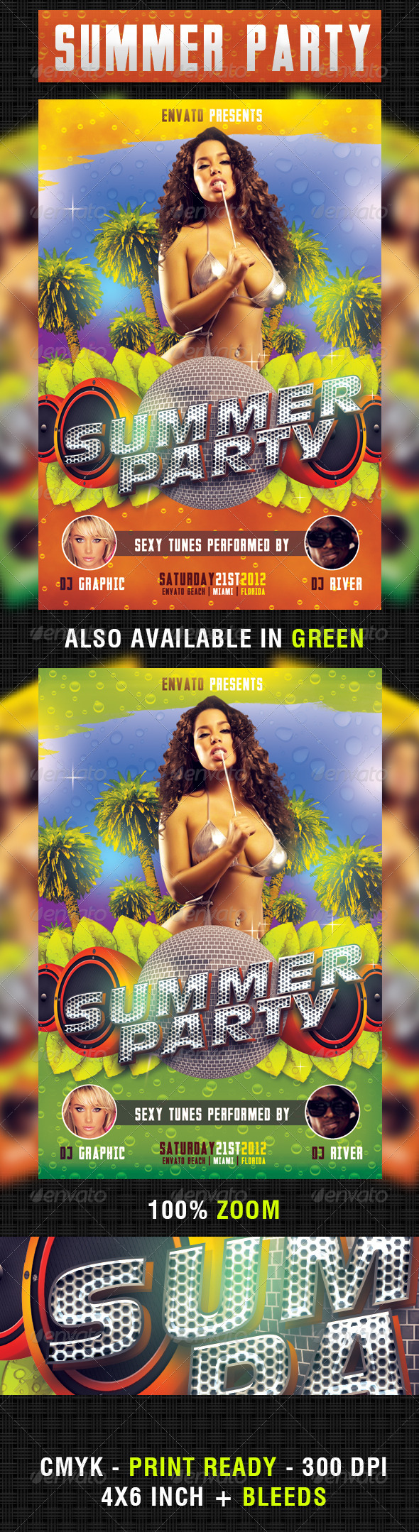 Summer Party Flyer Template - Clubs & Parties Events