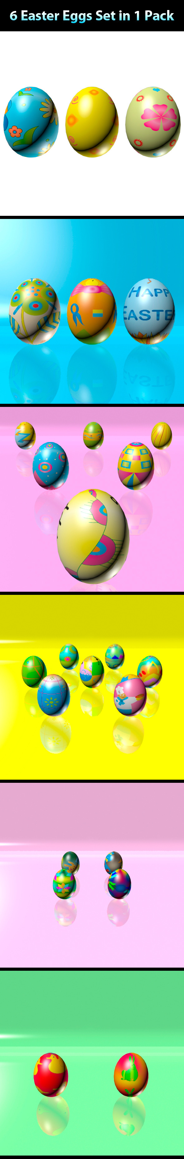 Easter Eggs Set - Mega Pack 01 - 3DOcean Item for Sale