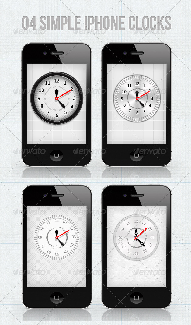 GraphicRiver iPhone Clocks For Your Applications 2387085 GraphicRiver iPhone Clocks For Your Applications 2387085