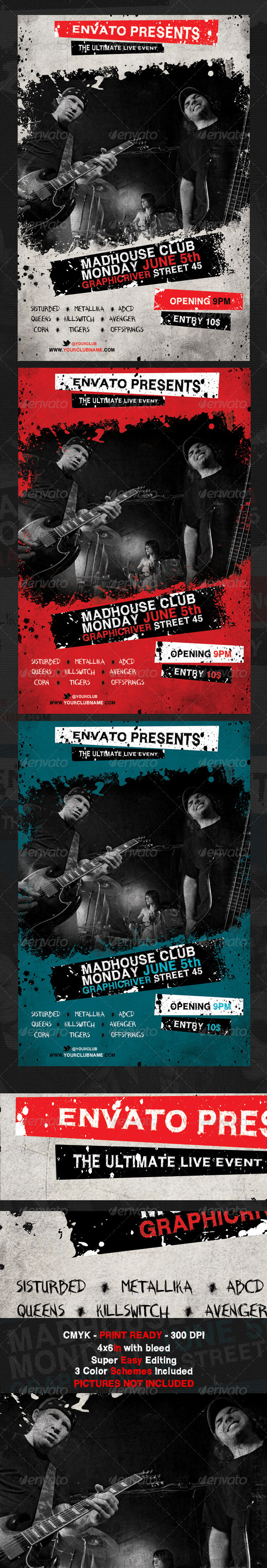 Madhouse Club Flyer Template - Events Flyers