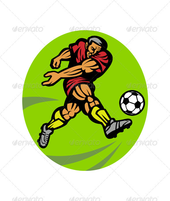 GraphicRiver Soccer Player Running Kicking Ball 2396572 GraphicRiver Soccer Player Running Kicking Ball 2396572