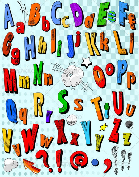 GraphicRiver Comic book alphabet 2397367 GraphicRiver Comic book alphabet 2397367