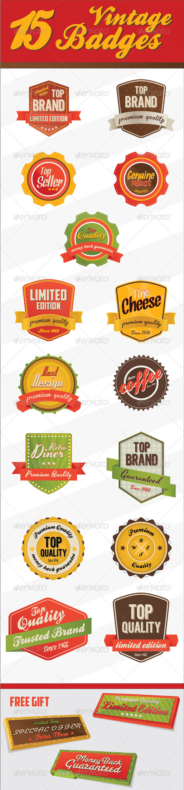 Retro Vintage Badges & logo 网站界面设计